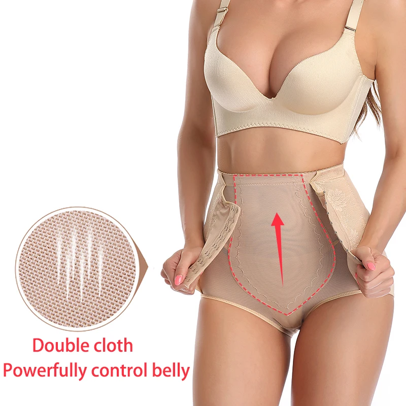 High Waist Trainer Slimming Underwear for Women Modeling Panties Flat Stomach Pants Compression Girdle Cotton Crotch Shapewear