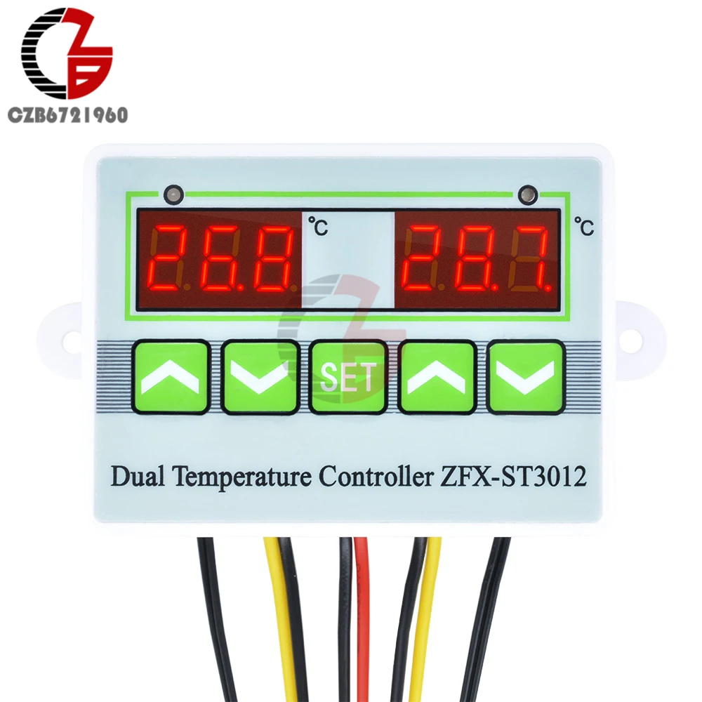 ST3012 светодиодный двойной цифровой термостат регулятор температуры регулятор постоянного тока 12 В инкубатор Homebrew ферментер Тепличный термометр