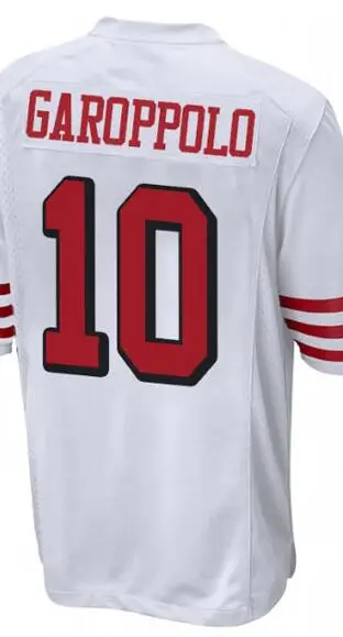 Вышитая Американская футболка Jimmy Garoppolo белая мужская женская Молодежная