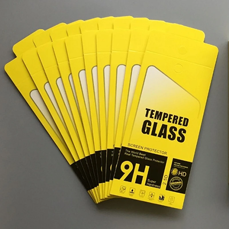 휴대폰용 녹색 범용 종이 소매 포장 상자, 9H 강화 유리 화면 보호 필름, 로트당 200 개, 175*87mm