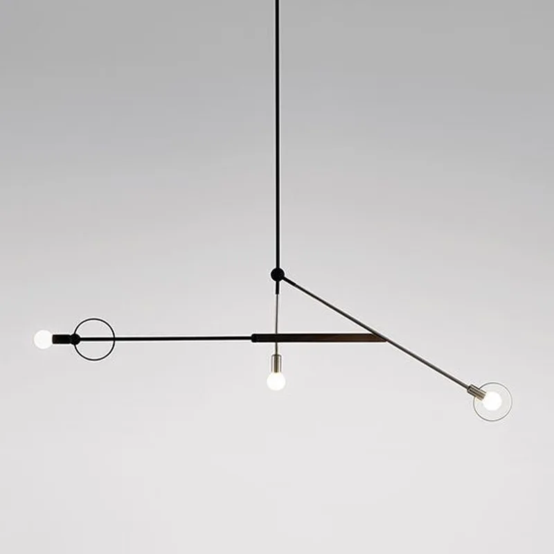 

simple personality linear chandelier northern Europe restaurant bedroom study industrial style geometric Art Chandelier