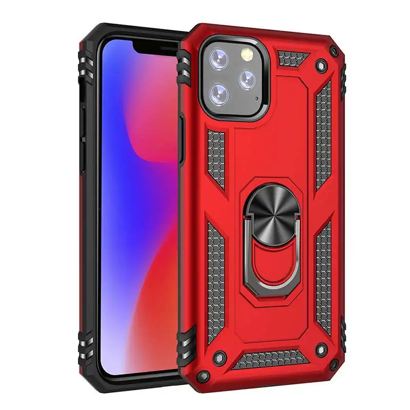 

Luxury Armor Magentic Shockproof Case For IPhone 11 Pro XS Max XR X Silicone Cover For IPhone 6 6s 7 8 Plus Ring Phone Case