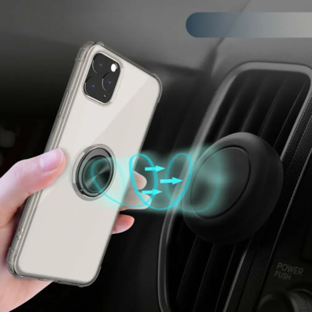 Для iPhone11/Pro/ProMax чехол прозрачный с кольцом Держатель подставка с экранным протектором защитный чехол для iPhone 11/Pro Max
