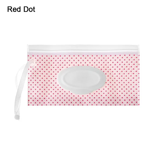 Red Dot 24*14 см легко переносить упаковка для влажных салфеток застежка-молния раскладушка косметический мешочек чистящие салфетки коробка для хранения носовых платков чистящие принадлежности - Цвет: Red Dot
