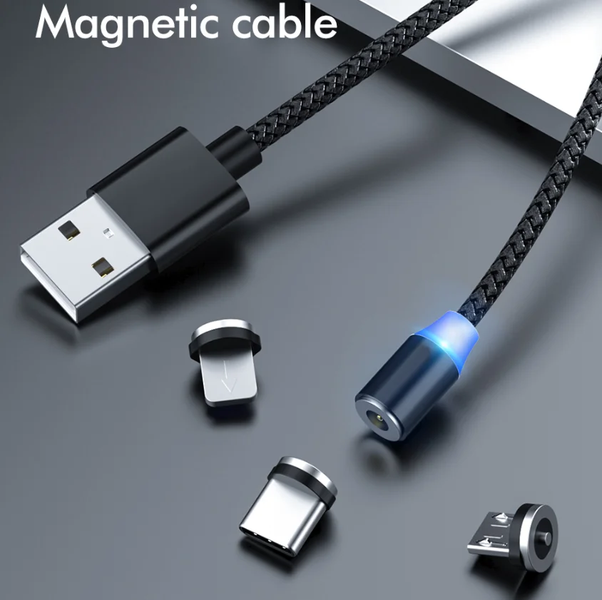 Светодиодный магнитный зарядных порта USB для автомобиля телефонный кабель