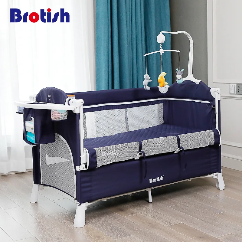 

042 Crib Joint Bed BB Multi-functional Portable Newborns Baby Bedside Bed Bassinet