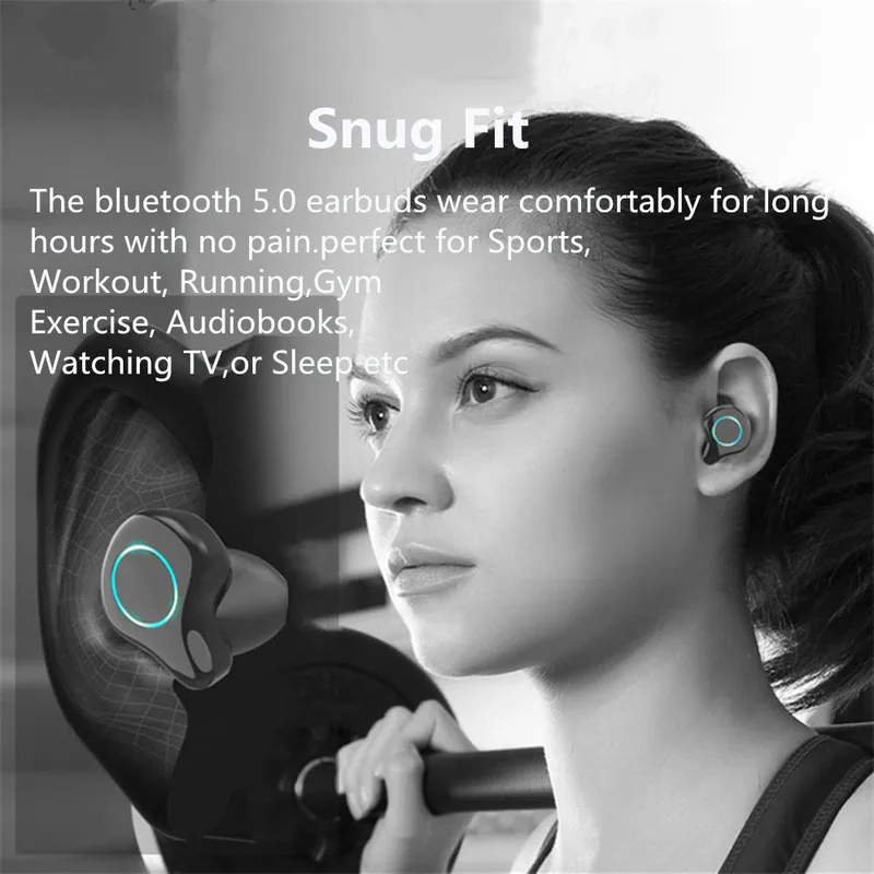 Bluetooth наушники 5,0, наушники с поддержкой HD 6D объемного звука, Беспроводная стереогарнитура в ухо с зарядным устройством для iphone GY136