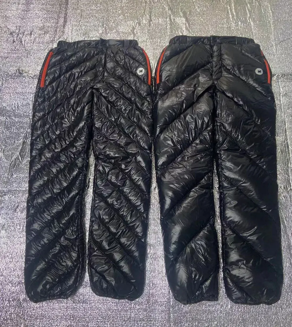 AEGISMAX Adult Unisex Outdoor Sport hiking pants Ultralight White Goose Down Keep Warm Waterproof Camping Winter Trousers