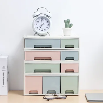 

Newly Desktop Storage Box Plastic Storage Cabinets with Drawers Makeup Organizer Desktop Holder Box VA88