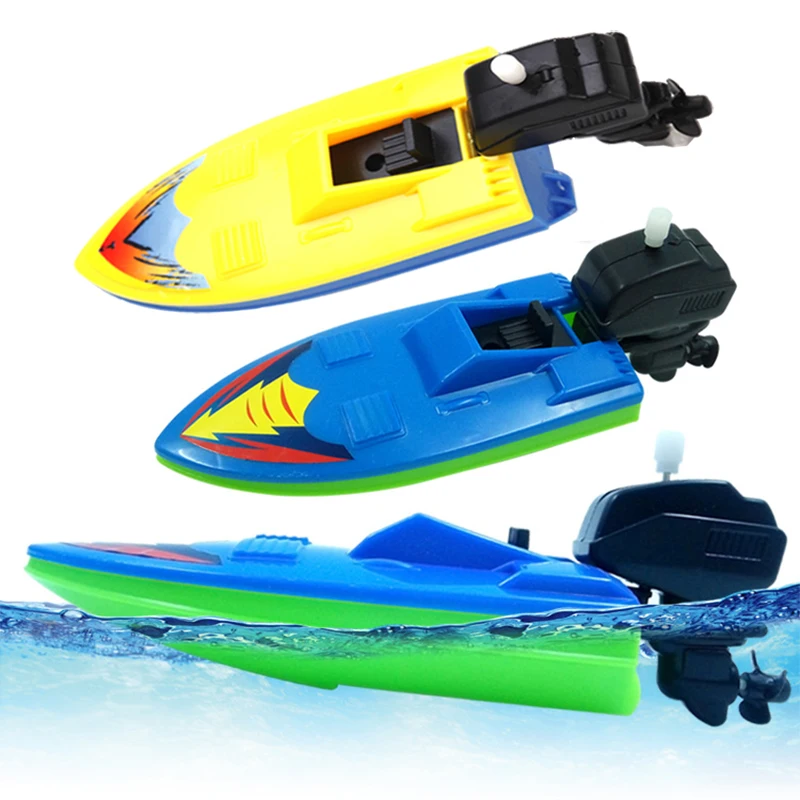 Bath Foating Toys Motorboat Ship Children's Clockwork Classic Water Toy Baby Wind Up Kids Beach Swim Educational | Игрушки и хобби