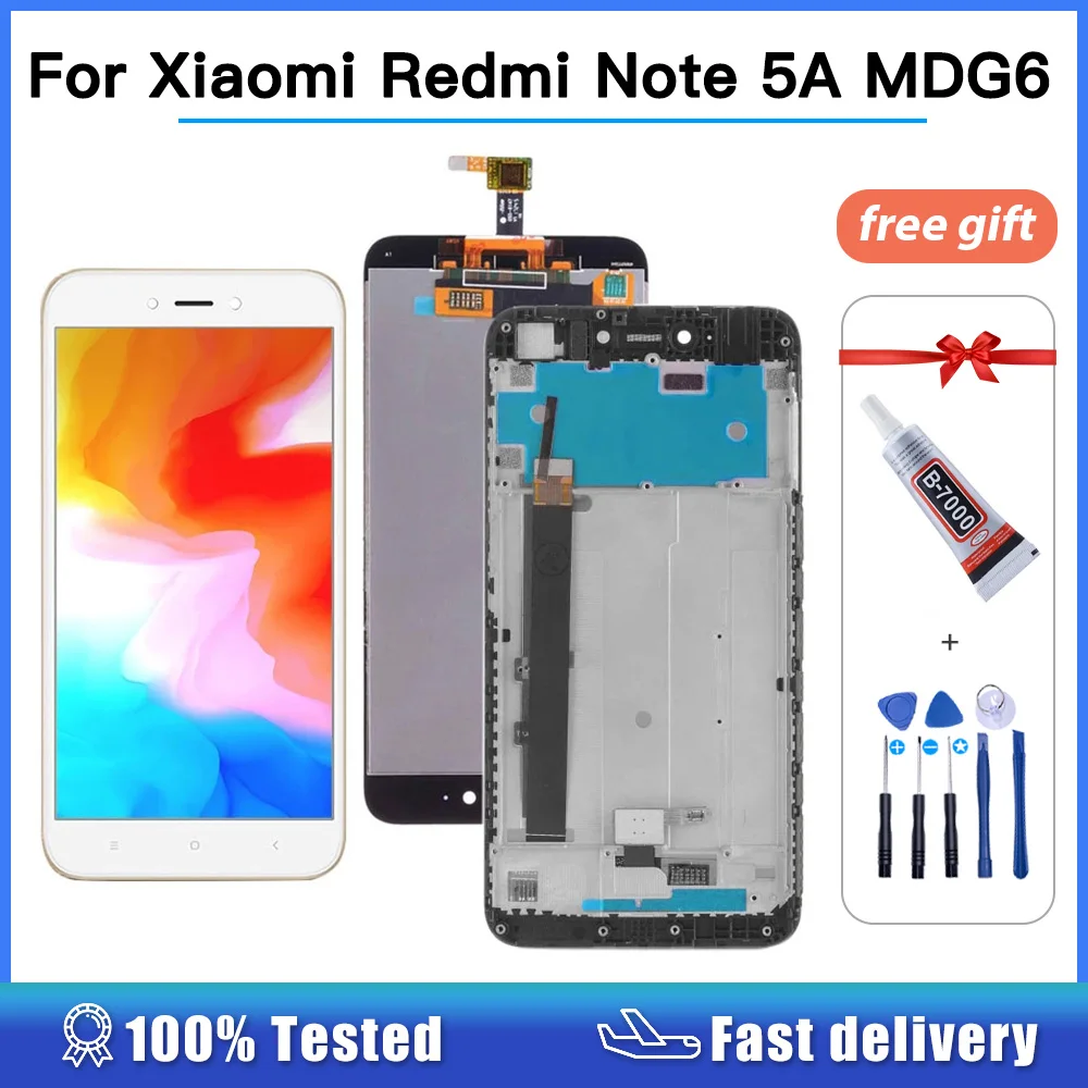 

Дигитайзер сенсорного экрана для Xiaomi Redmi Note 5A Note5A MDG6, стеклянная панель, ЖК-дисплей в сборе и рамка для Redmi Y1 Note5A