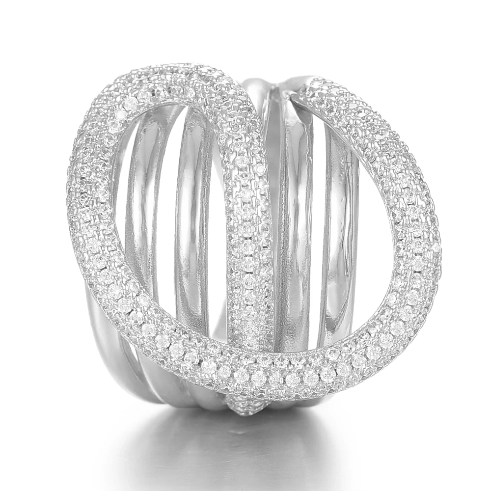 Silver GODKI, очаровательные корейские кольца Monaco, скручиваемые, штабелируемые, для женщин, кубический циркон, кольца на палец, бусины, кольцо, бохо, пляжные ювелирные изделия - Цвет основного камня: Silver