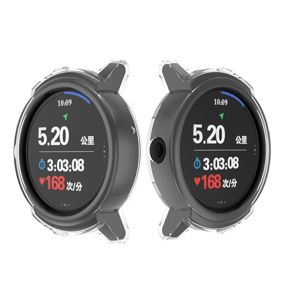 Мягкий силиконовый чехол для Ticwatch E Smart Watch, защитный чехол s, бампер для Tic Watch E Watch, защитный чехол, тонкий чехол из ТПУ с покрытием