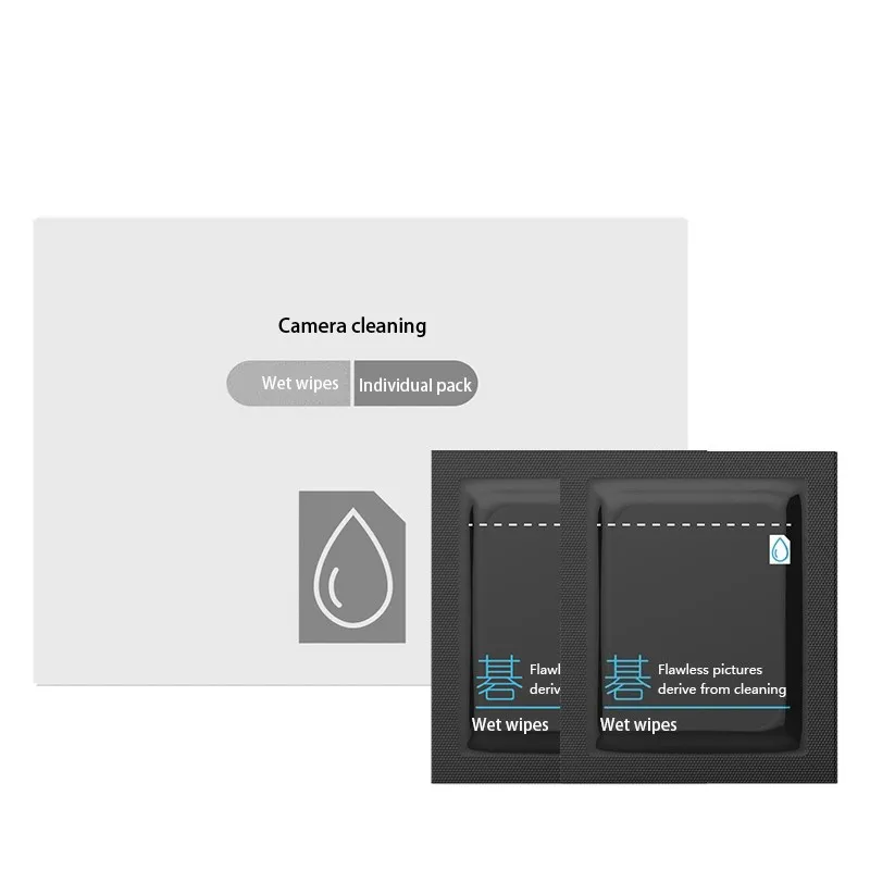 Vsgo V-t01e Lens Cleaning Wet Toalhetes 60 Peças Pré-umedecido com Pacote Individual para Lentes Óculos V-t01e