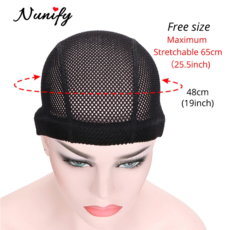 Wig Caps Wig Accessories For Making Crochet Braiding Wigs Big Hole Mesh Headband Black Hair Net Stretch Dome Cap Edge Hair Wrap