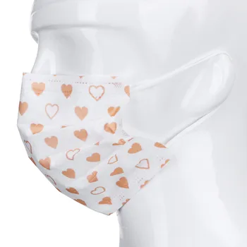 

60PC Disposable Face Mask Love Printing Cloth Masks Mouth-muffle Mouth Cover FaceMasks Protective Face Mask mondmaskers