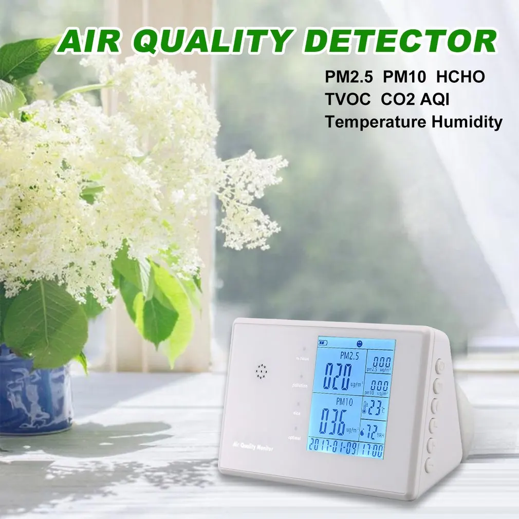 Портативный цифровой детектор фольмадегита детектор PM2.5/PM10HCHO/TVOC газовый тестер AQI анализатор качества воздуха измерительный инструмент
