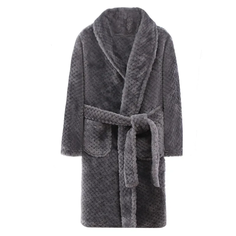 Children Robes Boys Pajamas Thick Flannel Solid Color Nightwear for 3-20Years Teenage Girls Baby Bathrobes | Детская одежда и