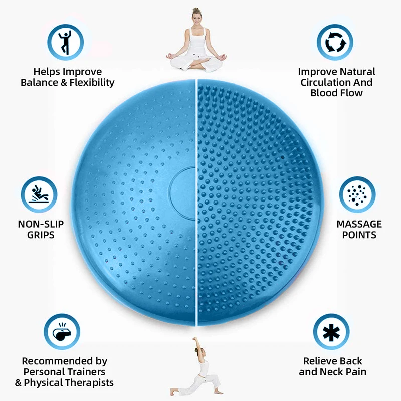 PVC Inflatable Yoga Ball Cushion Balance Pad Massage Fitness Balls Pilates Anti-Stress Ball Fitball Training Home with Pump
