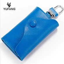 Yufang корова кожаные бумажники, ключи держатель для женщин/мужчин многофункциональные ключи держатель унисекс мини кошелек креативный карты пакет