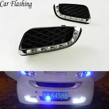 

Car Flashing 1Pair For Mercedes Benz Smart fortwo 2008 2009 2010 2011 LED DRL Daytime Running Lights Daylight Fog light cover