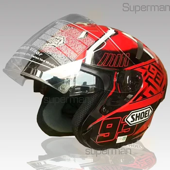 

Open Face Double lens Dual visor Motorcycle helmet X14 X fourteen 93 Marquez red ant Riding Motocross Racing Motobike Helmet