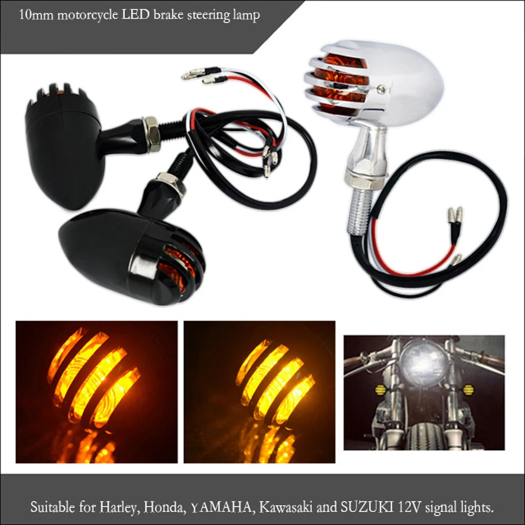 Universal Car Tail Bulb Brake Lights 12V Auto Reverse Lamp Daytime Running Signal Light Fits for 10mm Hole Fairing