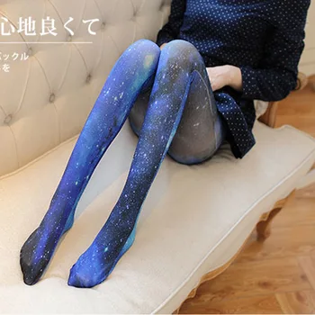 

Starry Sky Velvet Tights New Style Japanese Thick Leggings Stockings Pantyhose Printed Tattoo Women Winter Warm Body Stocking