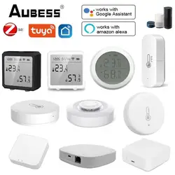 ZigBee Tuya WiFi Temperature and Humidity Sensor Indoor Hygrometer Thermometer with LCD Display Support Alexa Google Assistant
