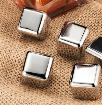 

Whiskey Stainless Steel Ice Cubes Wine Cooler Reusable Ice Cubes 2 4 6 8 Pecs Whiskey Wine Metal Ice Cubes Stainless Steel