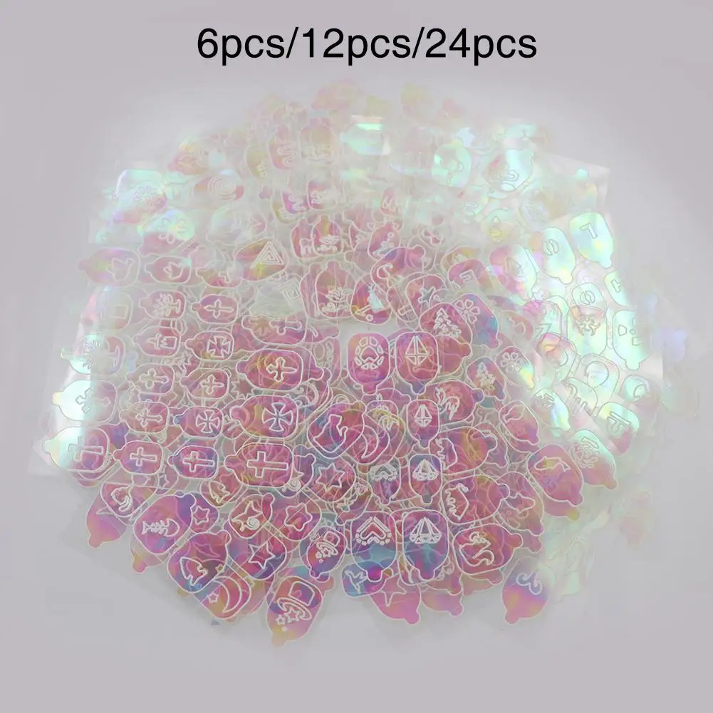 6/12/24 листов разноцветный лак полый Стикеры салон 3D нейл-арта виниловых пластинок трафарет на клейкой основе наклейки для ногтей нейл-арта Стикеры s