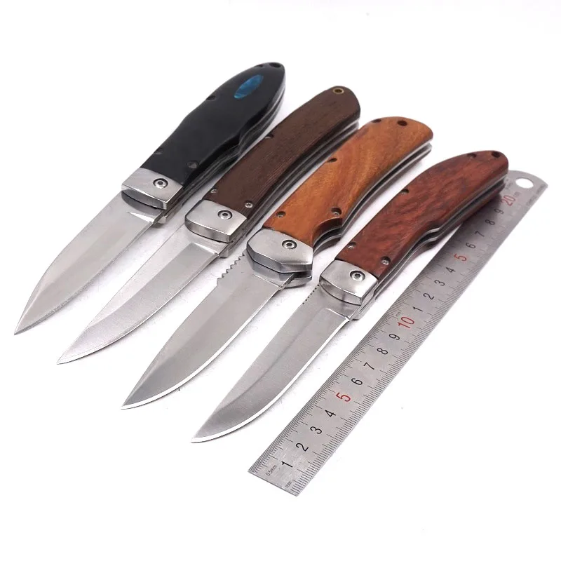 Складной нож Тактический нож для выживания походные охотничьи ножи Мультитул 7CR18MOV лезвие дерево+ стальная ручка открытый спасательный инструмент EDC