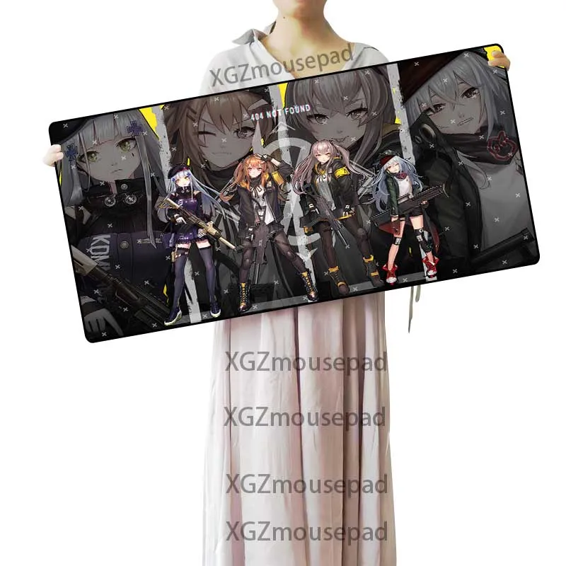 XGZ Anime Custom Large Gaming Mouse Pad Black Lock Edge Girls Frontline Computer Desk Mat Rubber No