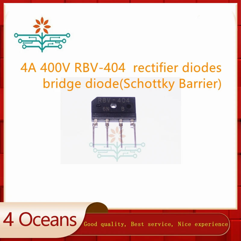 5pcs 4A400V RBV-404 KBP404 bridge diode(Schottky Barrier) rectifier diode new &amp original | Электронные компоненты и