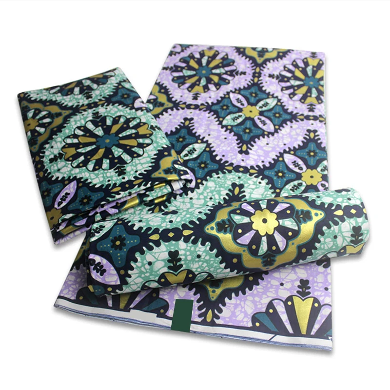 

2020 Beautiful Design Wax Prints Guaranteed Veritable African Wax Fabric Nigerian Golded Wax Style For African Ankara Dress