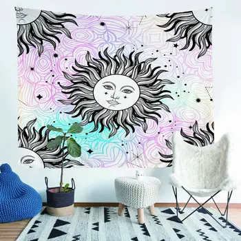 

Bohemian Hippie Mandala Tapestry Wall Blanket Black and White Mandala Wall Hanging Beach Towel Tablecloth Background Cloth