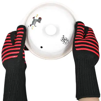 

Anti-scalding High Temperature Resistant Gloves Insulation Oven BBQ Mitts Five Finger Microwave Oven Protection Kitchen Gloves