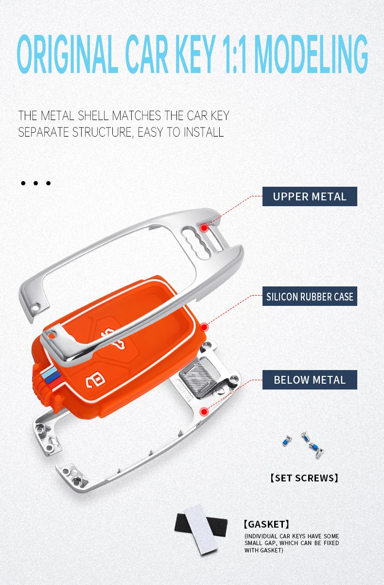 Custodia/cover per Chiave/telecomando in lega di zinco per Audi A6 A5 Q7 S4 S5 A4 B9 Q7 A4L 4m TT TTS RS 8S 2016 2017 2018 accessori auto portachiavi 18 Custodia/cover per Chiave/telecomando in lega di zinco per Audi A6 A5 Q7 S4 S5 A4 B9 Q7 A4L 4m TT TTS RS 8S 2016 2017 2018 accessori auto portachiavi - Ha3b1c9cabe4d432d8612492f4c9556f7H