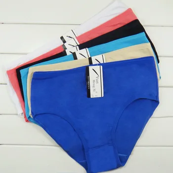 

4 pcs/lot Wholesale Europe America Color Women Plus Size 2XL 3XL 4XL Cotton Women's Clothing Solid Briefs Panties 86955