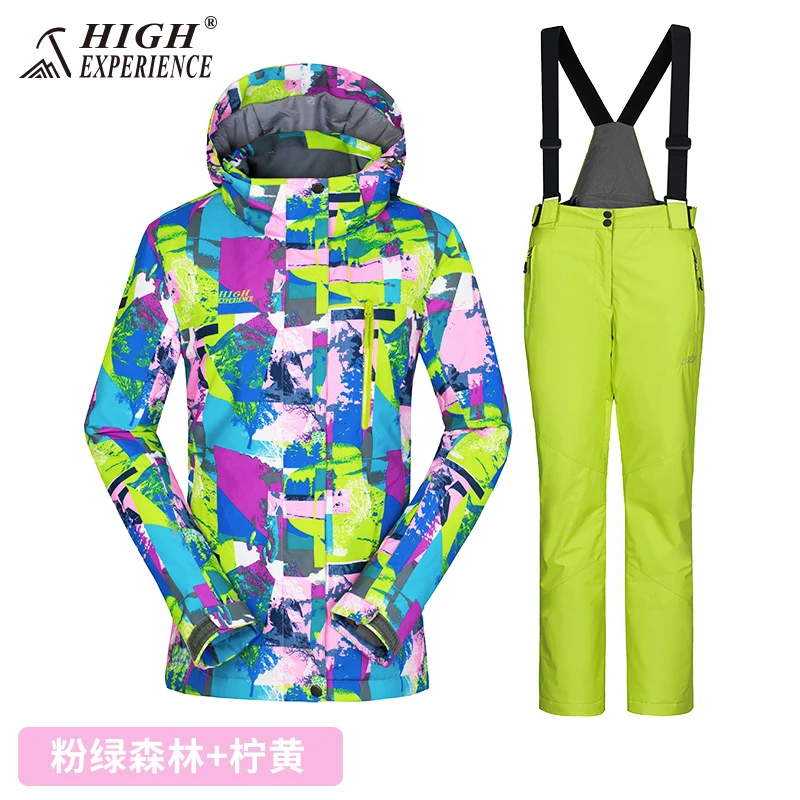 Suit 5 high experience горнолыжные костюмы,Женский зимний лыжный костюм High Experience, женский костюм для сноуборда, женская спортивная зимняя горнолыжная одежда,Теплый, водонепроницаемый, женский сноубордический костюм - Цвет: Suit 5