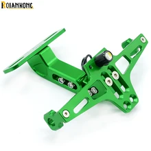 Универсальный CNC регулируемый угол Мотоцикла Алюминиевый номерной знак рамка для KAWASAKI Z250 Z750 Z800 Z1000 Z900 Z650