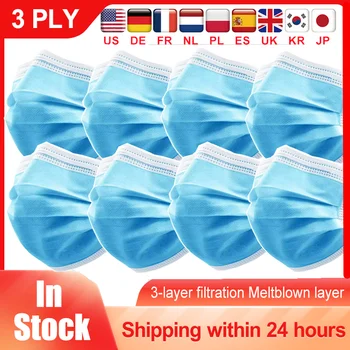 

Surgical Mouth Mask Disposable Non Wove 3 Layer Ply Filter Mask Mouth Face Mask Breathable Earloops Hygienic Masks Medical Adult