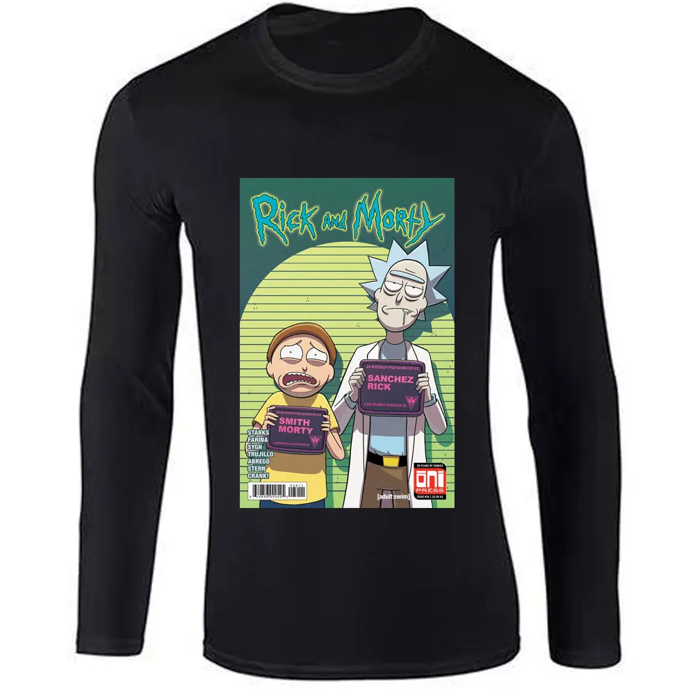 Футболка с длинным рукавом для мужчин Ricka and Morty модная облегающая футболка Rick Y 2019