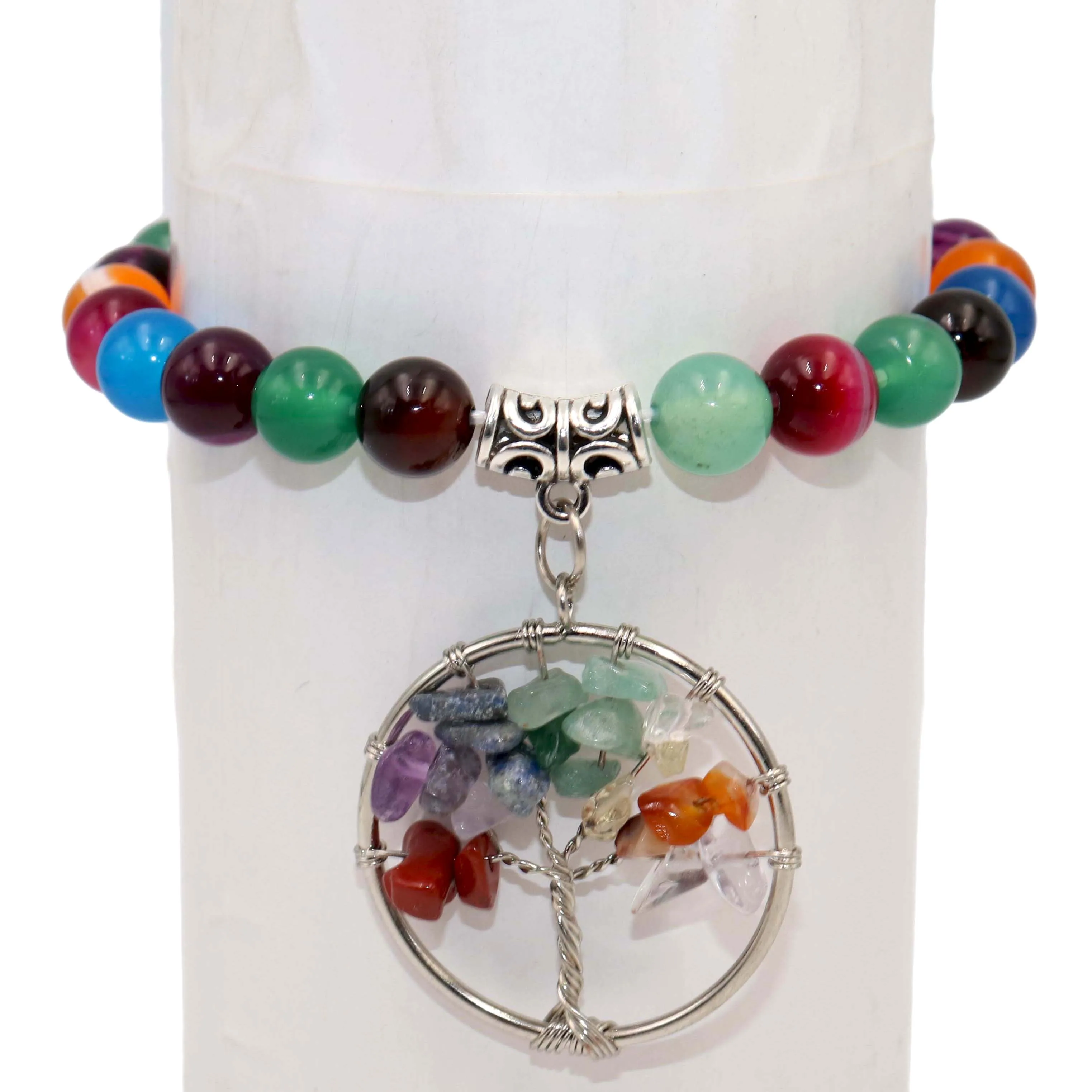 Natural Stone Tree of life Bracelet Men Women Lapis Lazuli Amethysts Agates Tiger Eye Cat Beads Yoga Jewelry | Украшения и