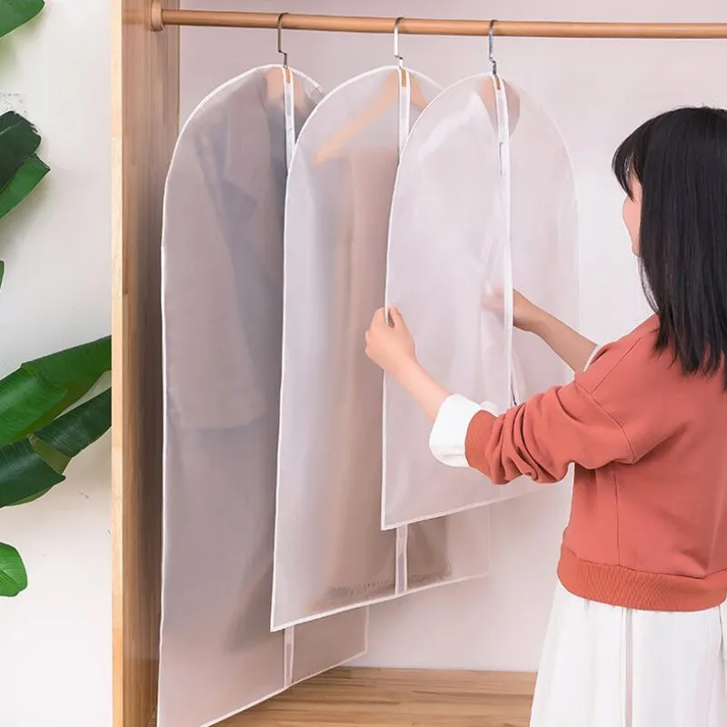 

6pcs/lot Moth Proof Garment Bags Breathable Zipper Clothes Dust Cover Storage Bags for Suit Dance Clothes Clothing Covers Clear