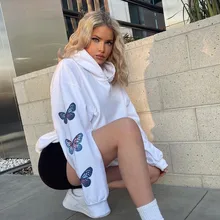 

Oversized Hoodie Y2k Clothes Pullover Sweatshirts Aesthetic Woman Clothes Harajuku Butterfly Female Clothing Hooded Sweatshirts