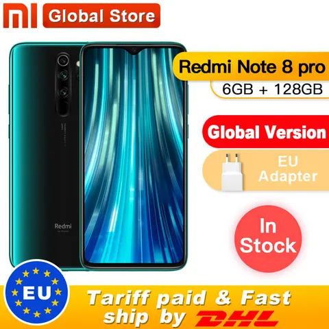 Stock  Global Version Xiaomi Redmi Note Pro 6GB 128GB Mobile Phone 64MP Quad Camera MTK Helio G90T Smartphone 4500 NFC