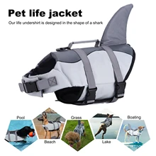 Summer Dog Life Vest High Quality Dogs Life Jacket Shark Vests with Rescue Handle Pet Dogs Safety Swimsuit for Swimming Training