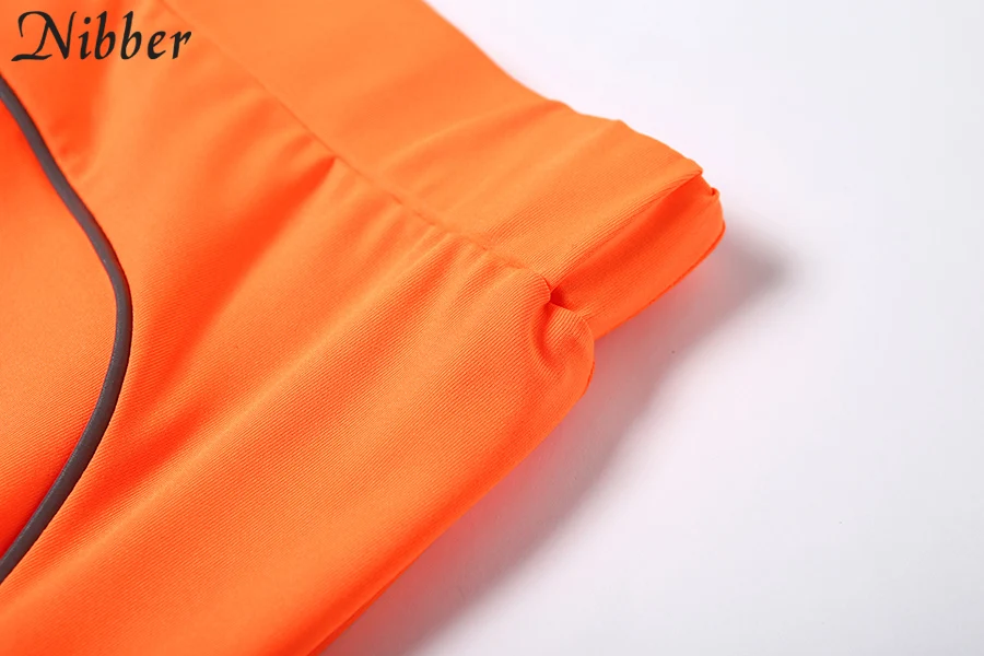 Nibber неоновые цветные светоотражающие полые кроп топы Юбки Комплекты из 2 предметов осенний тонкий пуловер футболки для отдыха мини юбки mujer