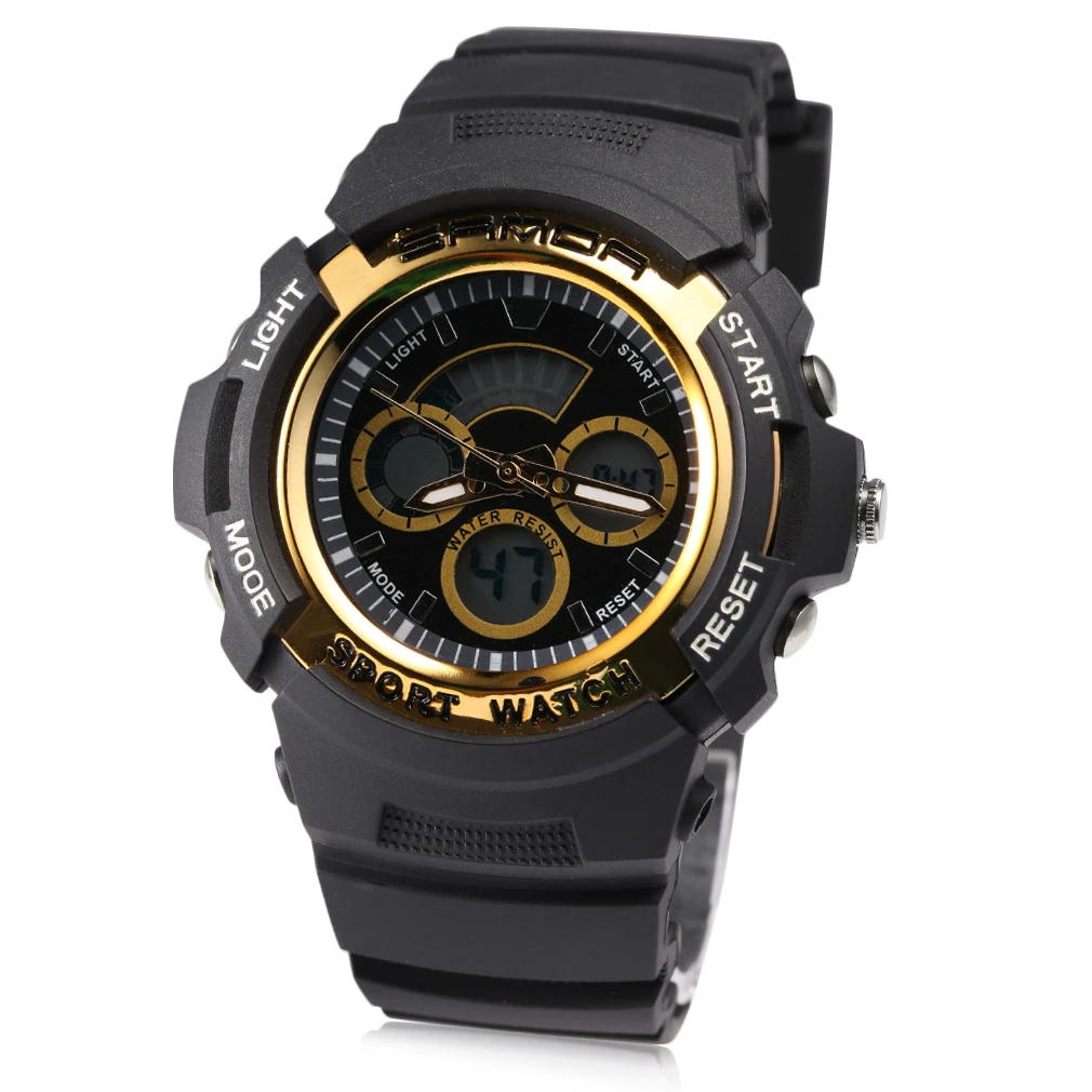 

Fashionable Design SD-138 SANDA Men Women Electronic Sport Watch Three Pin Dual Display Digital Wrist Watch